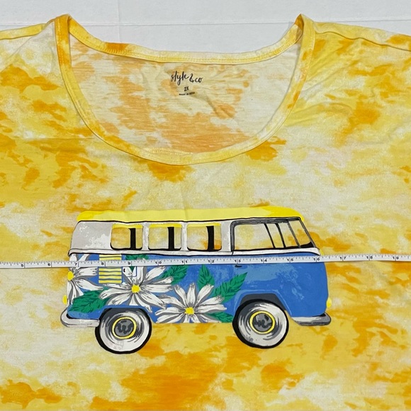 TIE-DYE VW BUS GRAPHIC TEE. STYLE & CO. USED ONLY ONCE. Excellent condition. - Picture 7 of 9